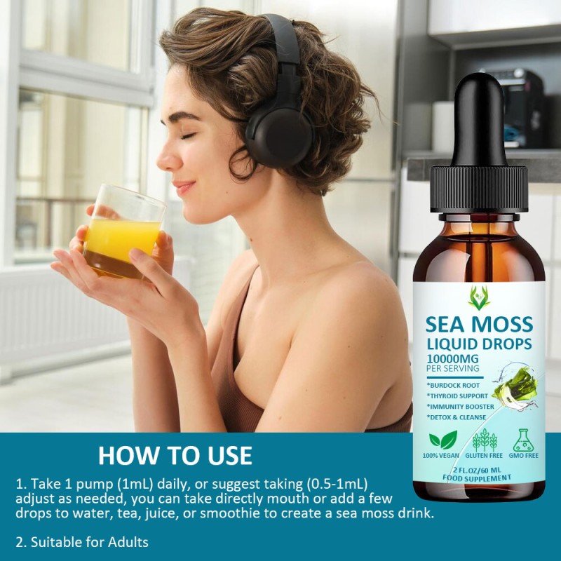 Sea Moss Liquid Drops Supplier - 60ml 10000mg Antioxidant