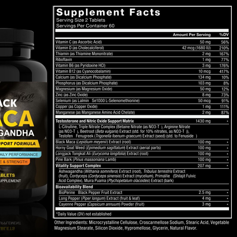 Black Maca Tablets Manufacturer - Ashwagandha Muscle Strength