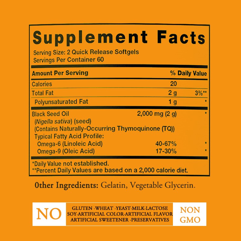 Organic Black Seed Softgels Manufacturer - 2000mg Digestive Health