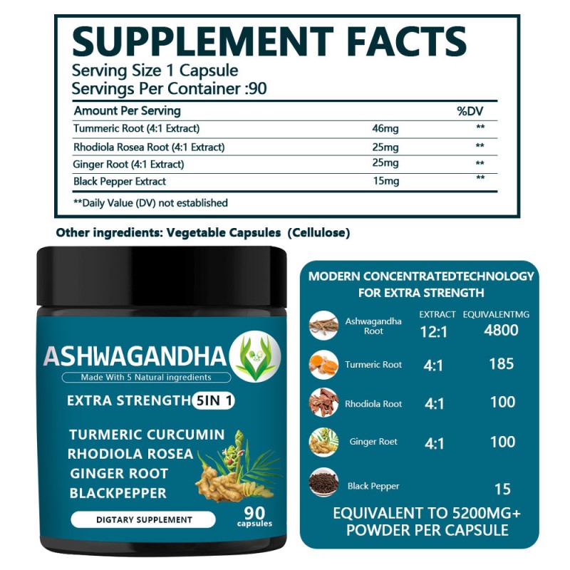 Ashwagandha Root Capsules Manufacturer - Natural Black Pepper Extract