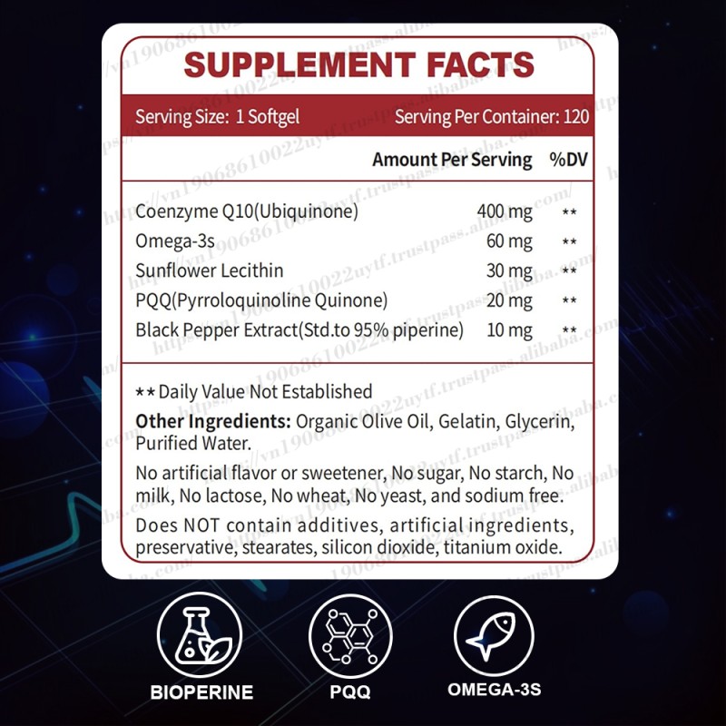 CoQ10 Softgels Supplier - Black Pepper Brain Health
