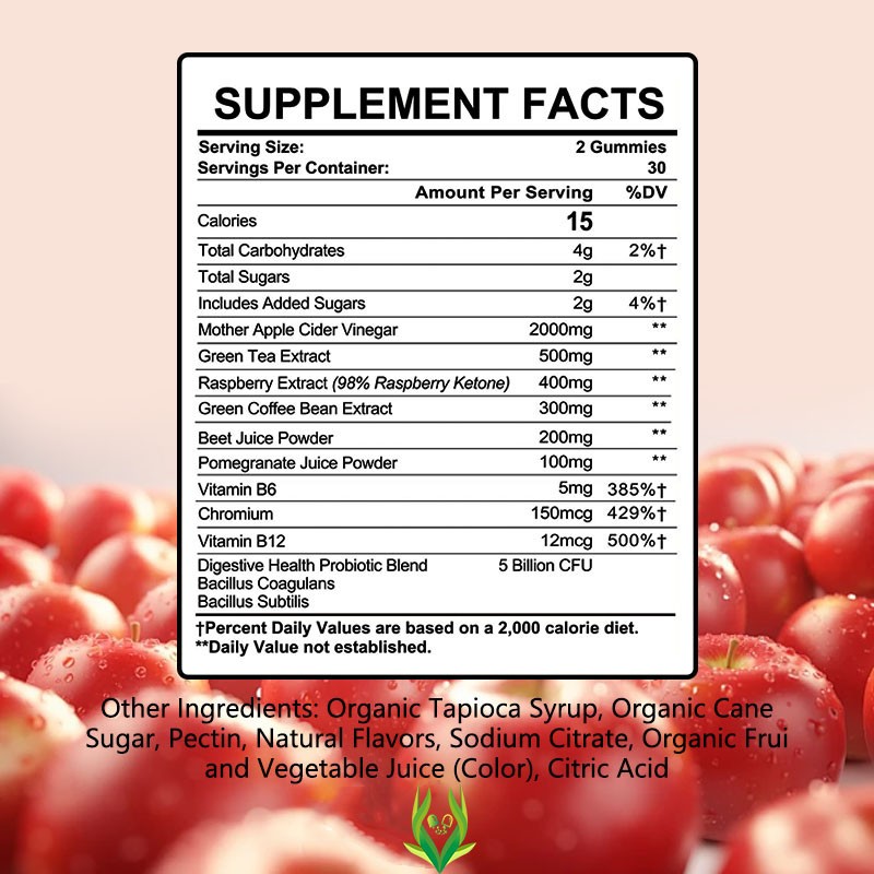 Apple Cider Vinegar Gummies Supplier - Green Tea Probiotics Detox