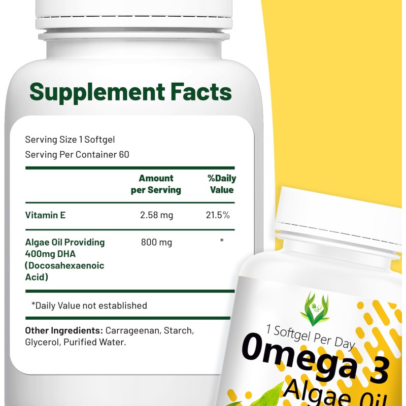 Omega 3 Algae Oil Softgels Supplier - 400mg DHA Cognitive