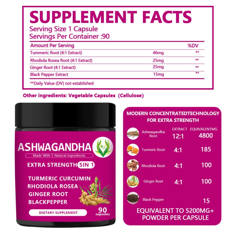 Organic Ashwagandha Capsules Supplier - 5 in 1 Immune Boost