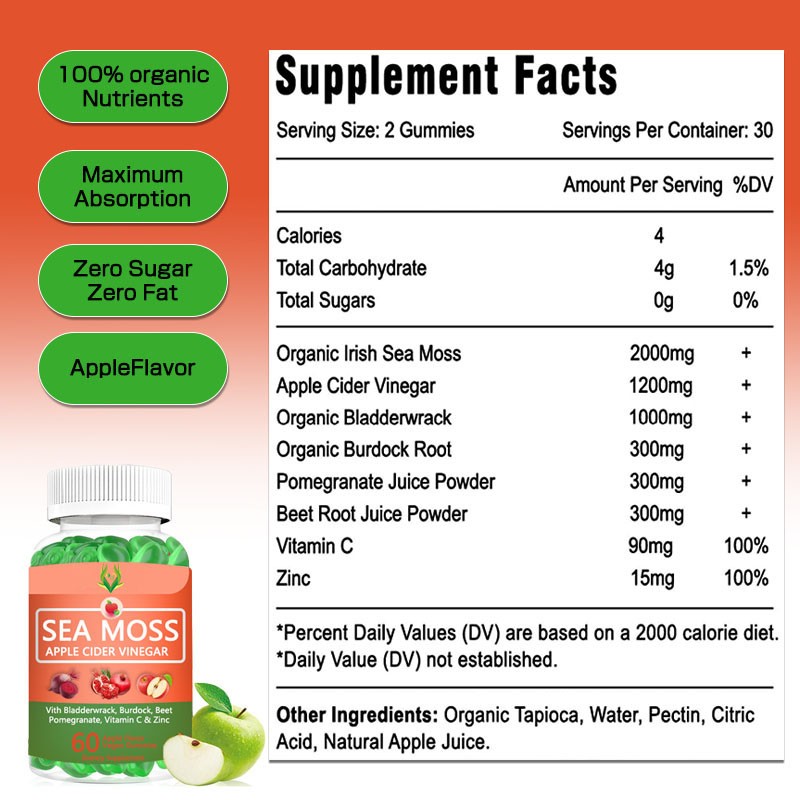 Sea Moss Gummies Factory - 8 in 1 Immunity Metabolism