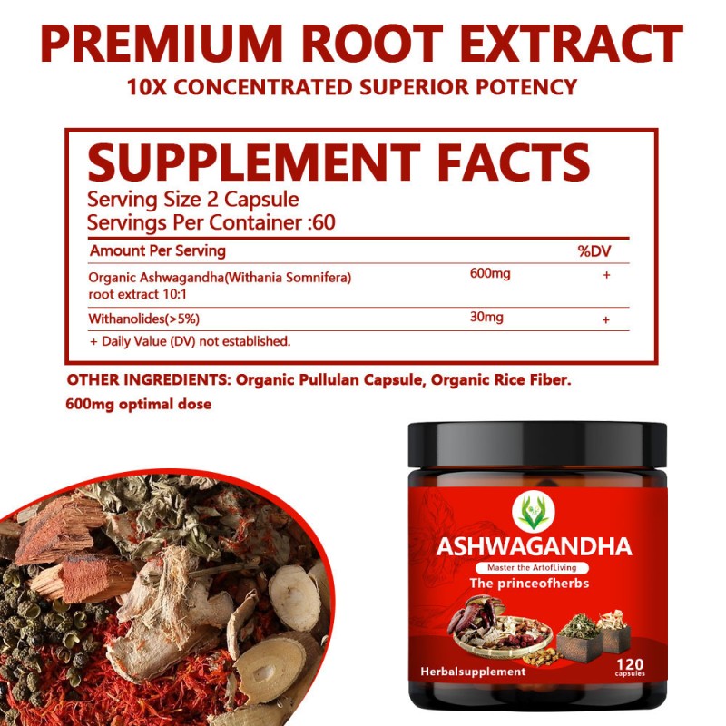 Ashwagandha Root Capsules Factory - Withanolides Energy Boost