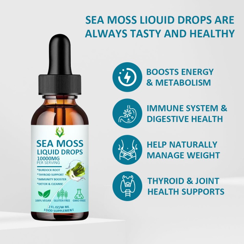 Sea Moss Liquid Drops Supplier - 60ml 10000mg Antioxidant