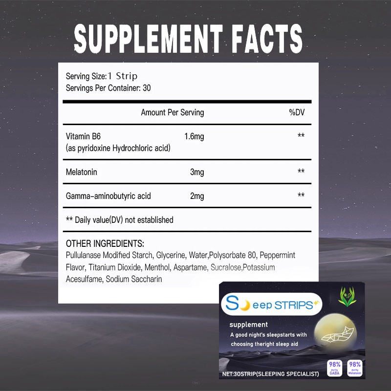 Sleep Strips Film Supplier - 3mg Melatonin GABA Boost