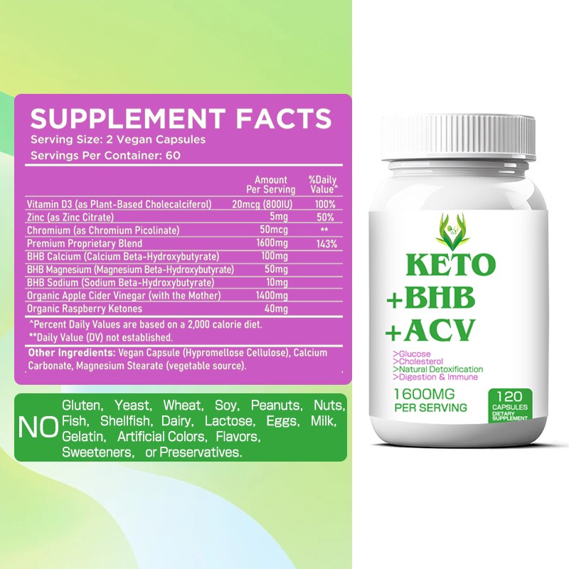 Keto Capsules Supplier - BHB ACV Energy Metabolism Boost