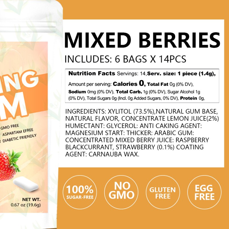 Sugar-Free Chewing Gum Manufacturer - Xylitol Mixed Berries