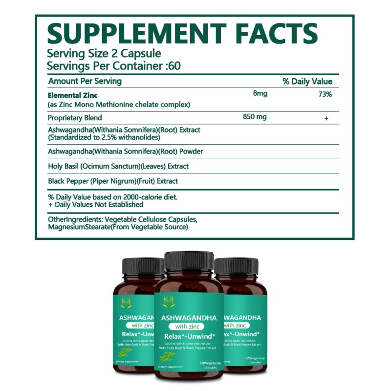 Organic Ashwagandha Capsules Manufacturer - Zinc Black Pepper Sleep