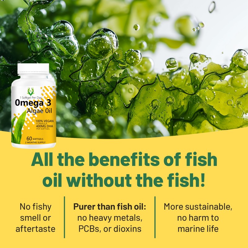 Omega 3 Algae Oil Softgels Supplier - 400mg DHA Cognitive