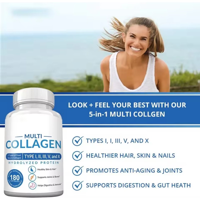 Collagen Capsules Factory - Private Label Organic Halal Fish Multi Collagen