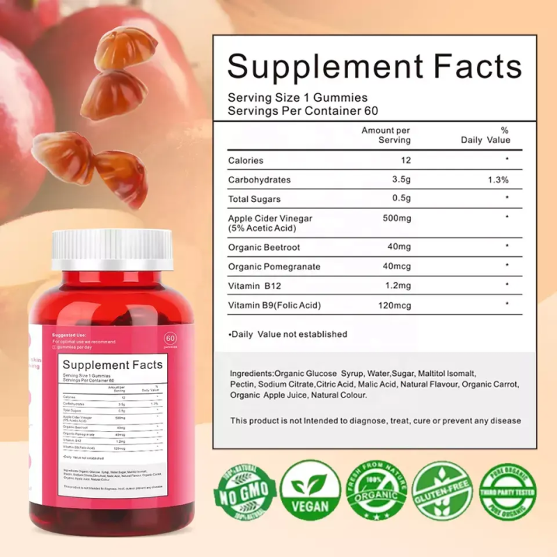 Apple Cider Vinegar Gummies Supplier - Organic Digestive Health Support 60 Vegan