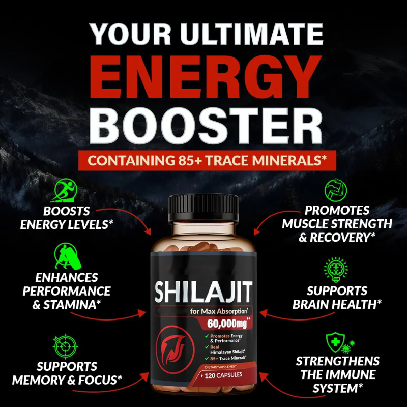 Shilajit Capsules Factory - Herbal Extract Ashwagandha Shilajit Supplement