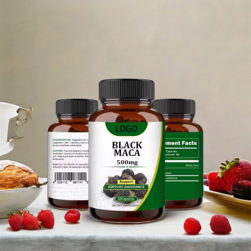 Maca Root Extract Supplier - 500mg 60caps Black Color