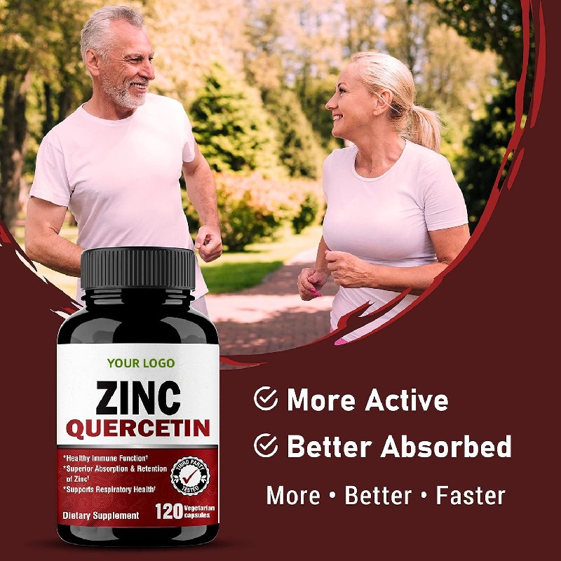Zinc Quercetin Capsules Factory - 60 Vegetarian Antioxidant Immune