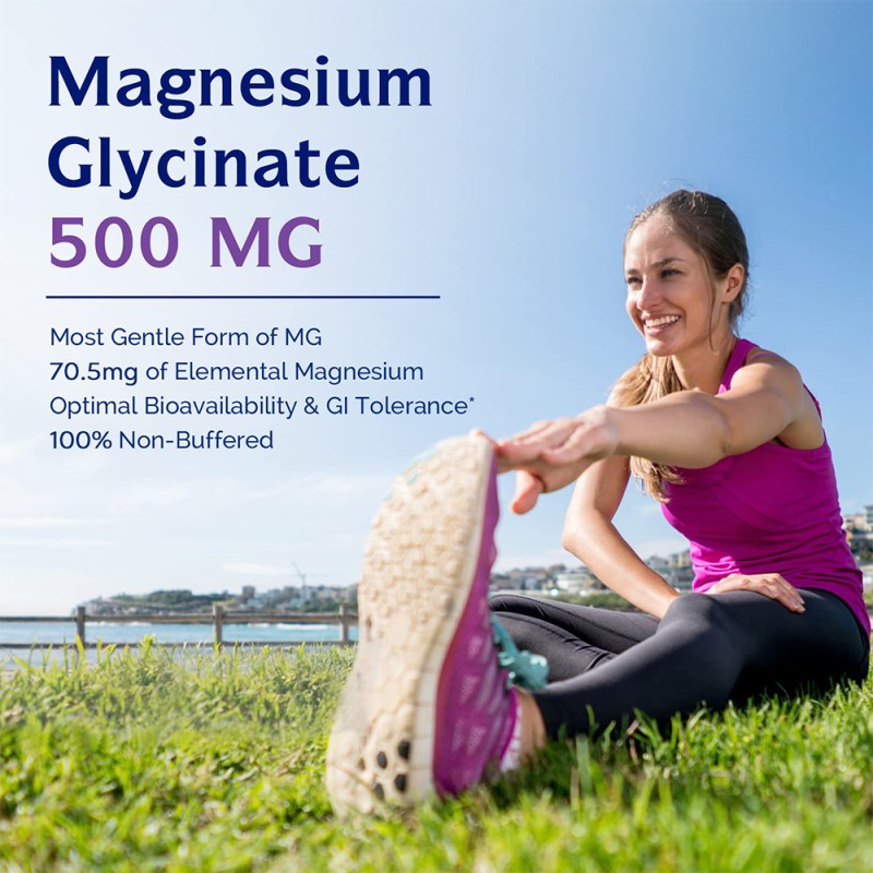 Magnesium Glycinate Capsules Factory - 500mg Muscle Nerve Health