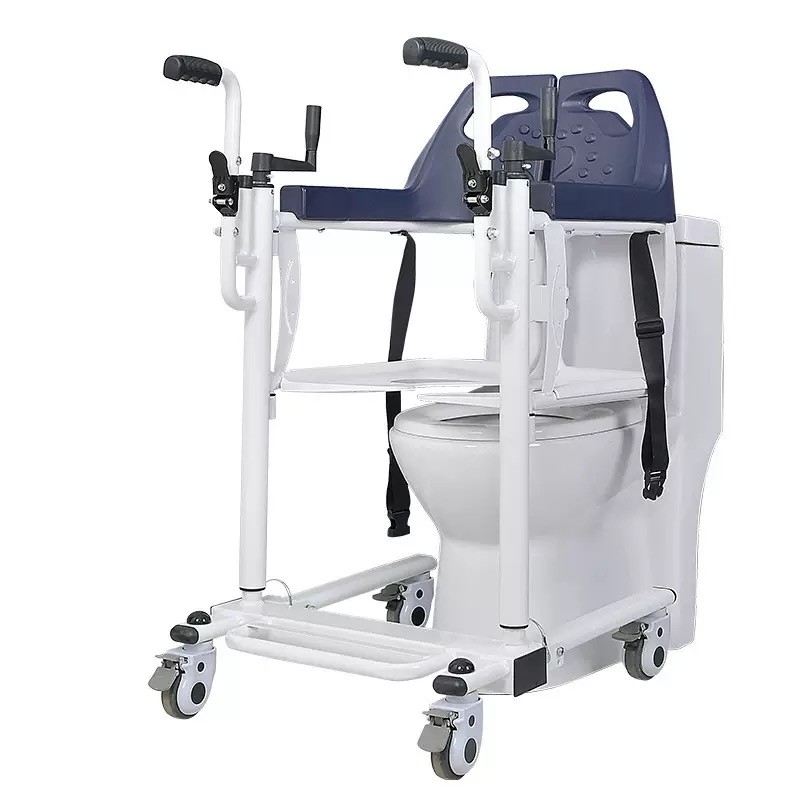 Patient Lift Supplier - Manual Folding Mobile Bathroom Transfer Wheelchair