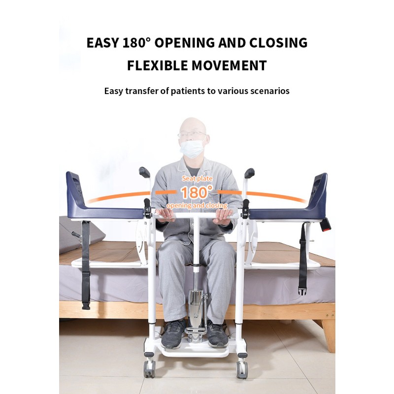 Patient Lift Supplier - Manual Folding Mobile Bathroom Transfer Wheelchair