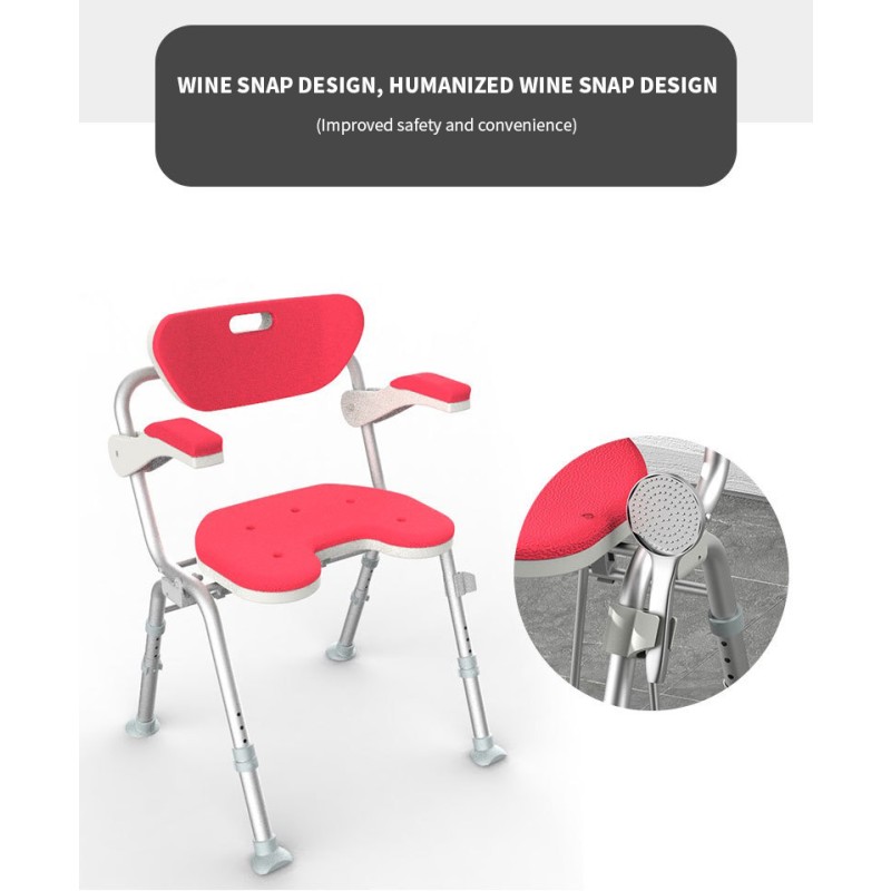 Shower Chair Manufacturer - Aluminum Folding Anti-slip Adjustable Height for Elderly