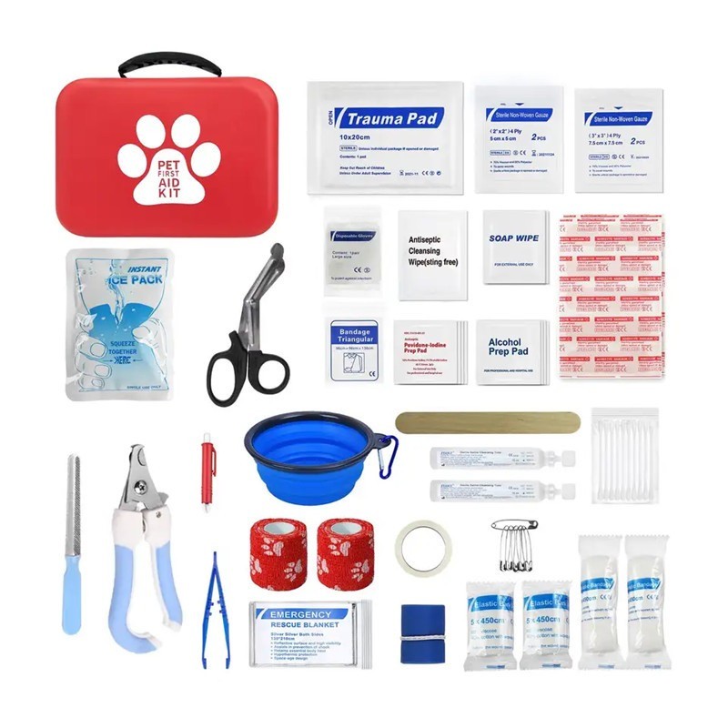 Pet First Aid Kit Manufacturer - PU Material Dog Cat Emergency Wound Treatment