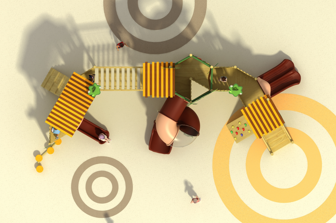 Wooden combination slide series