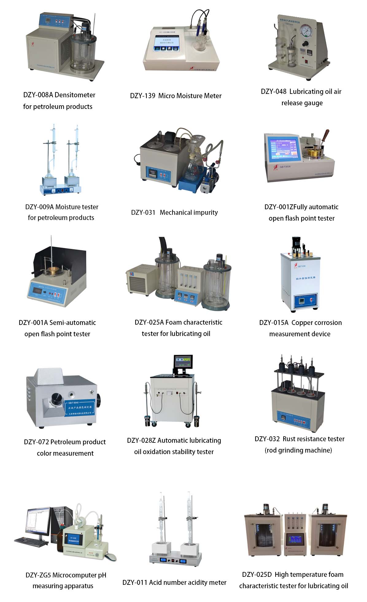 Lubricating oil testing instruments