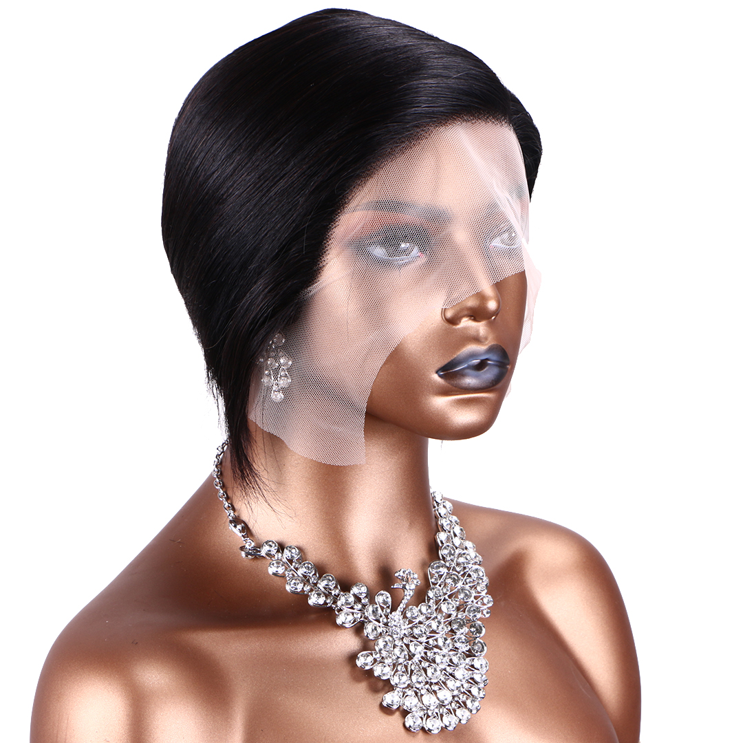 short cut human hair wig