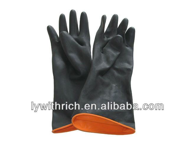 black latex industrial gloves