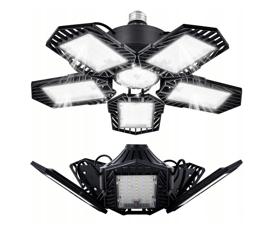 LED Garage Light Manufacturer - High Light 5 Foldable Leaves Adjustable for Warehouse Workshop