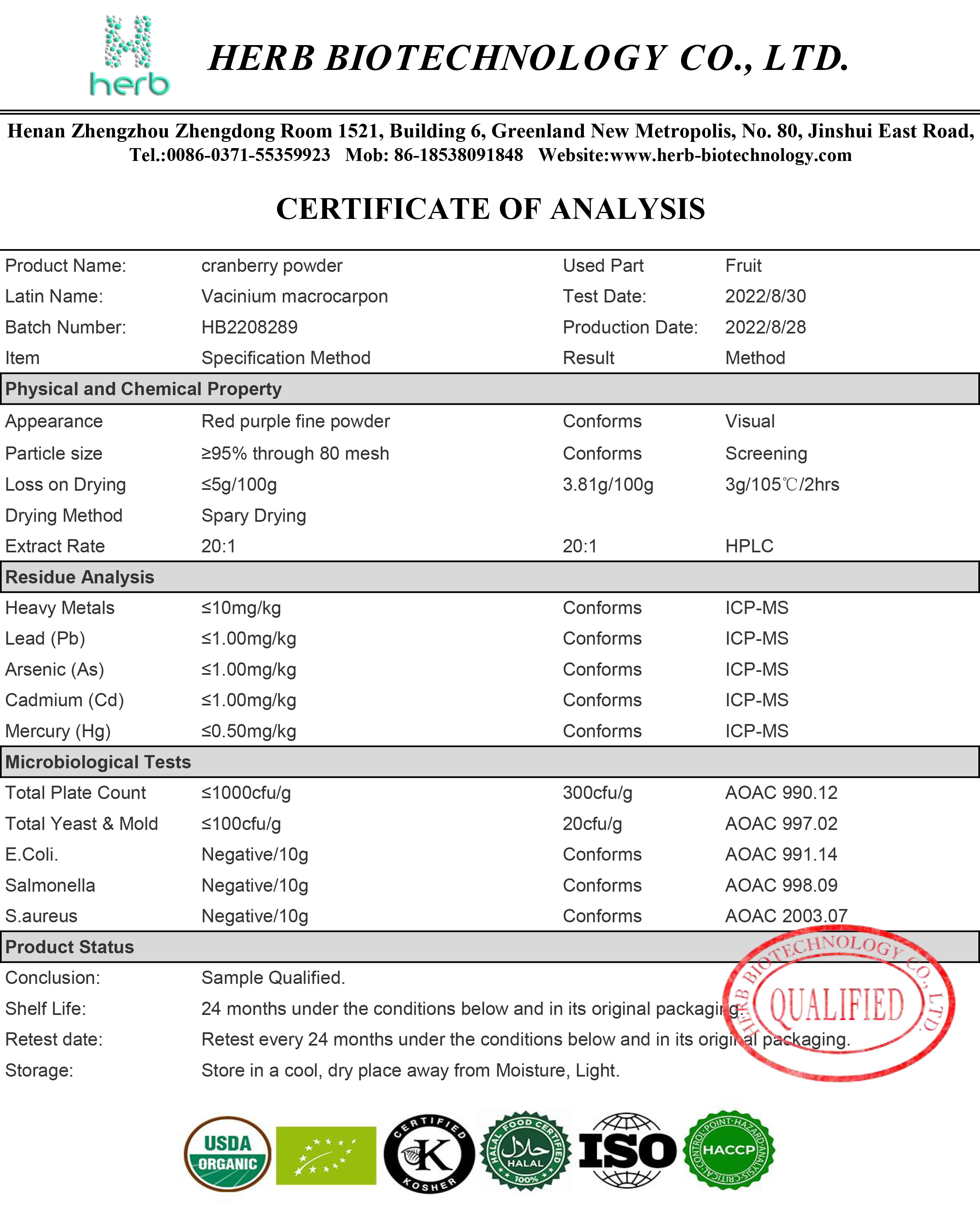 Organic fruit and vegetable powder