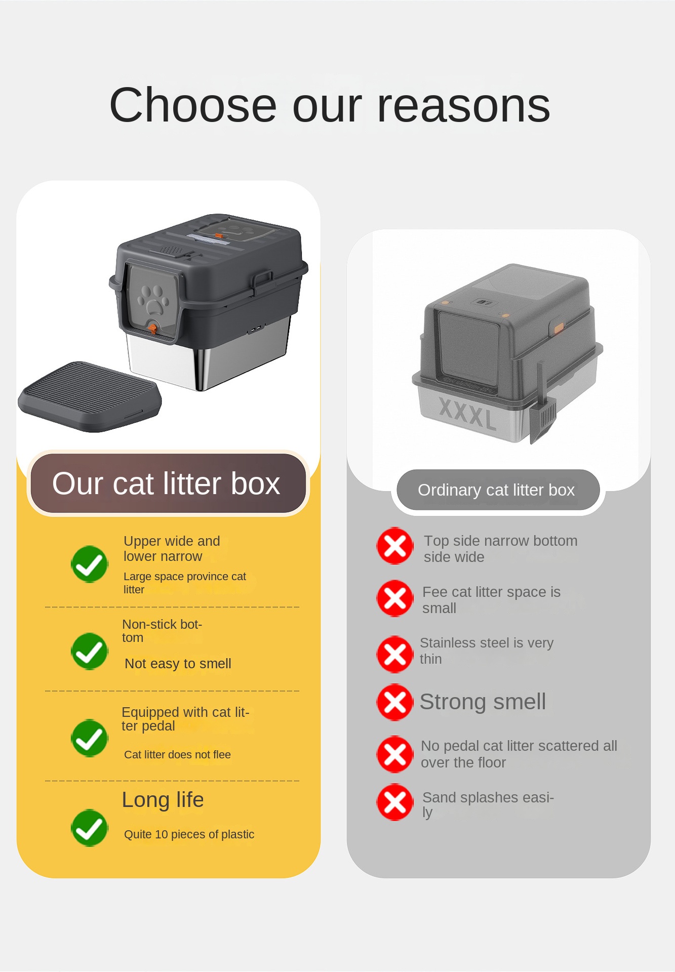 Stainless steel cat litter box