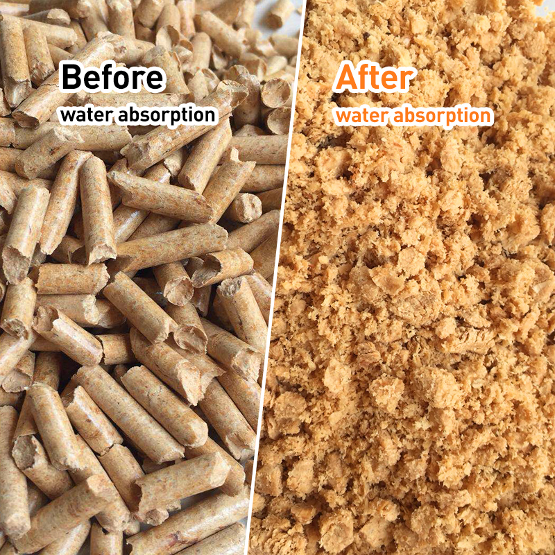 Pine wood cat litter